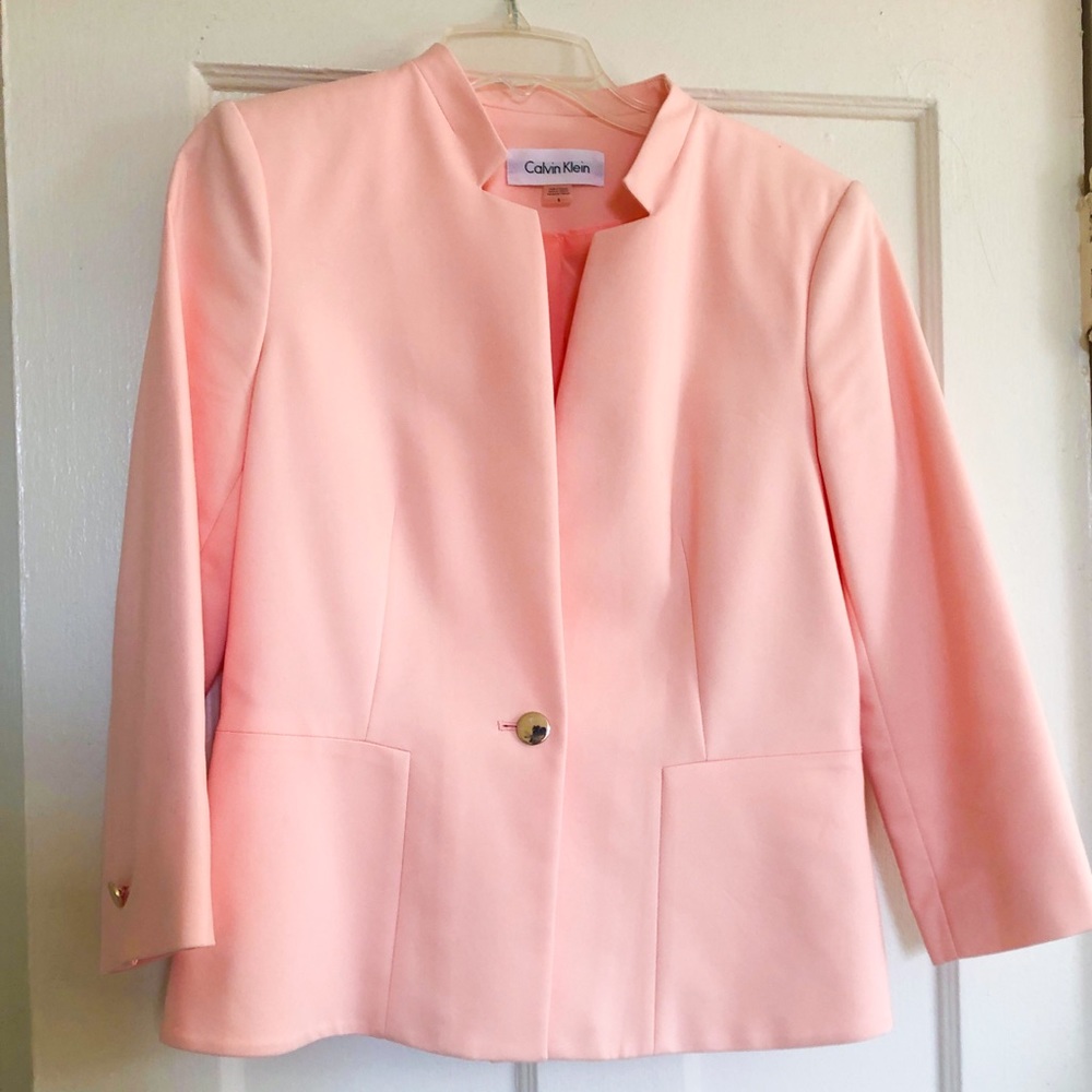 Calvin Klein pink peplum blazer - Picture 1 of 3